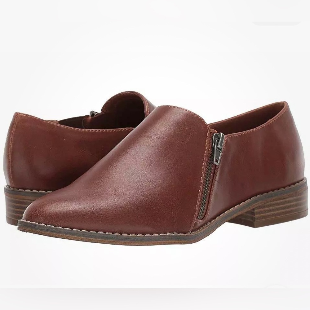 Indigo Rd. Womens Hallona Pointed Toe Mule  Zipper Medium Brown 6m NEW
